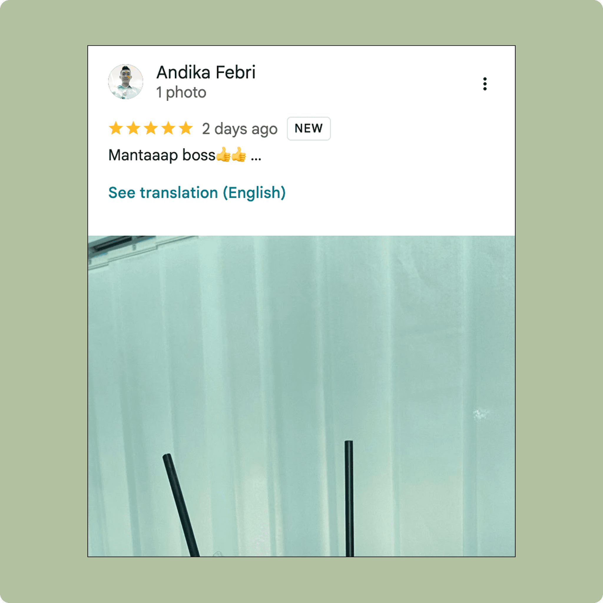 Google Review 5 - Customer feedback about Mamamatcha